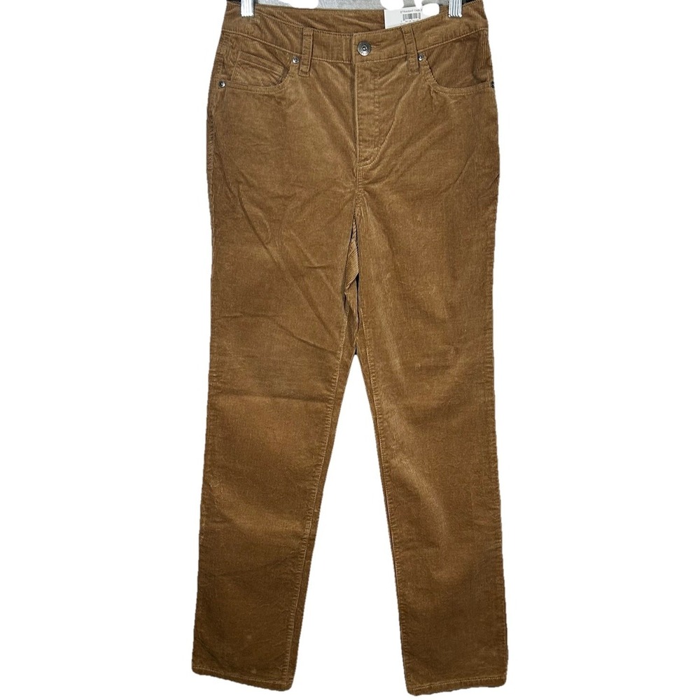 Style & Co Corduroy Pants Straight Leg Women's Size 4 Brown NWT Caramel
